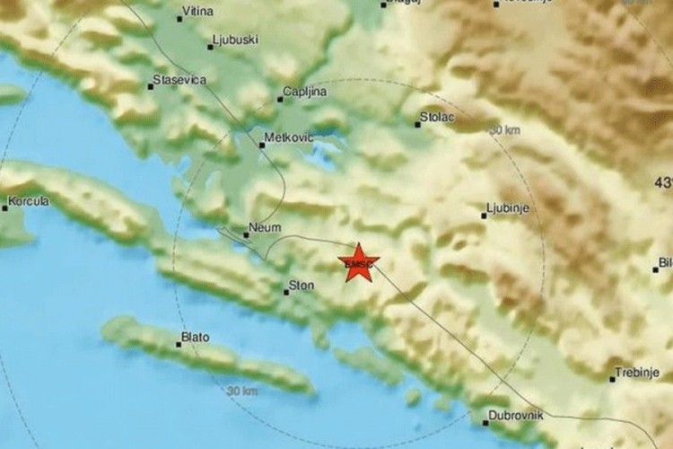 Slabiji zemljotres na području Neuma