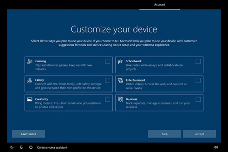 Windows 10 uskoro će pitati korisnike za šta koriste računar