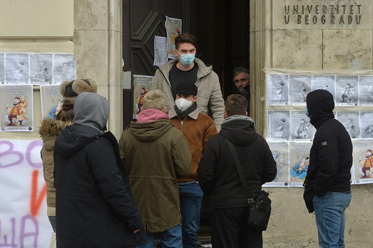 Studenti blokirali zgradu Rektorata Univerziteta u Beogradu