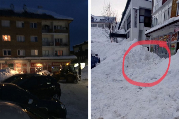 Snijeg sa krova zgrade u Žabljaku pao i zatrpao ženu i dijete