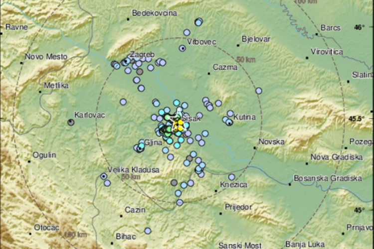 Potres kod Siska magnitude 3,5