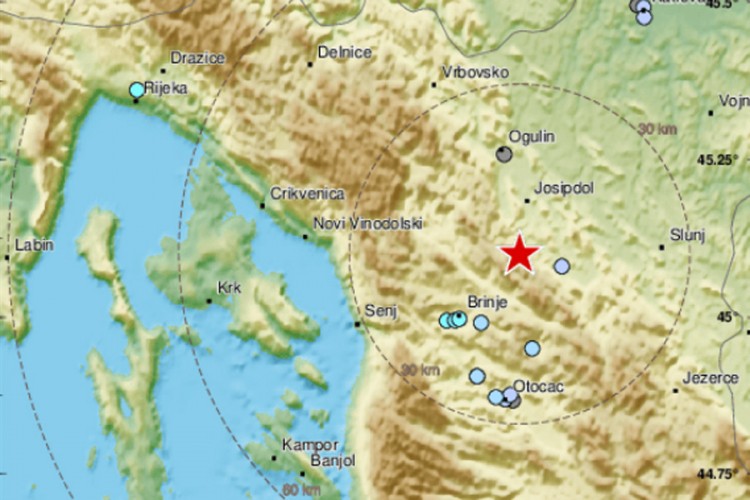 Zemljotres u okolini Ogulina