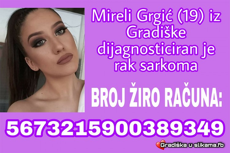 Mireli Grgić iz Gradiške potrebna pomoć za liječenje u Beogradu