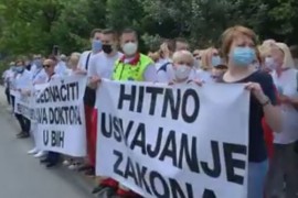 Zdravstveni radnici ponovo protestuju u Sarajevu