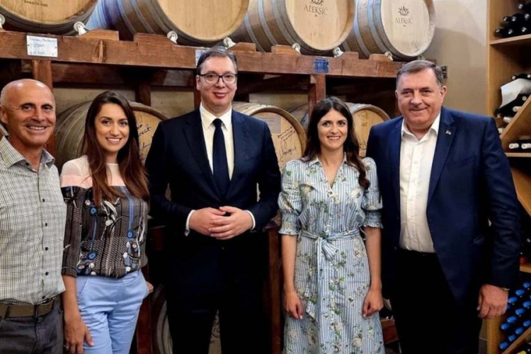 Dodik i Vučić posjetili vinariju "Aleksić"