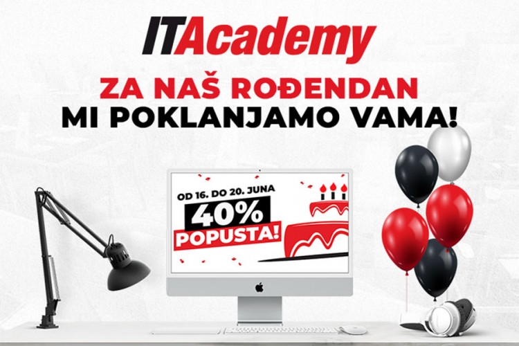 Akcija na ITAcademy: 40% popusta + bonus paket za besplatno doživotno školovanje