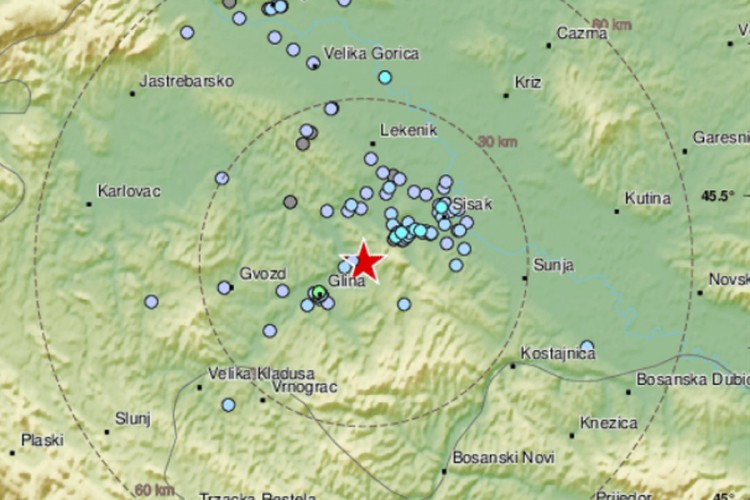 Potres u blizini Petrinje