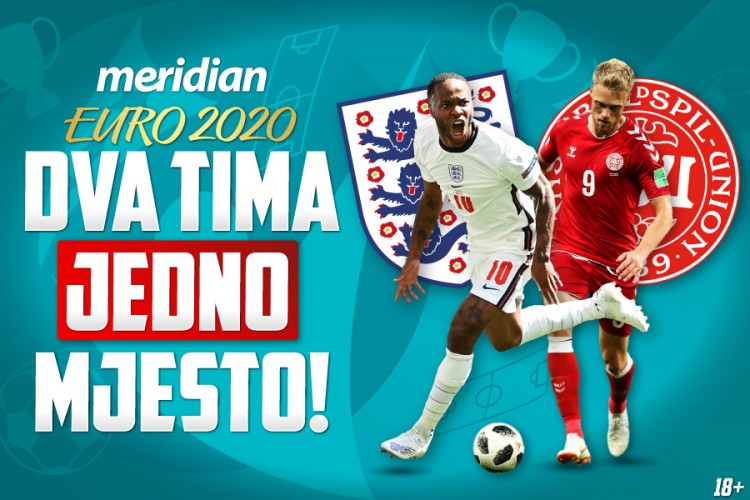 Meridian nudi najveće kvote za polufinale EURO 2020: Engleska 1,90