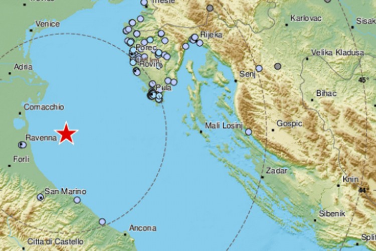 Potres u jadranskom moru kod Riminija