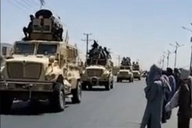Pobjednička parada talibana: Američka vojna vozila, helikopter