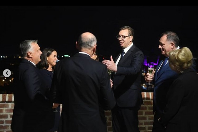 Dodik i Vučić na večeri koju je organizovao Orban