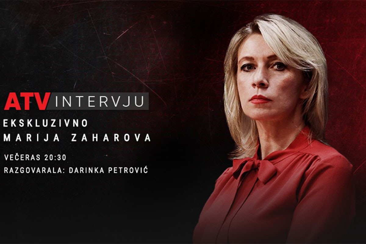 Večeras u 20.30 ekskluzivno za ATV govori Marija Zaharova