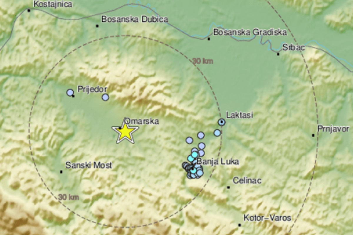 Zemljotres kod Omarske, osjetio se i u Banjaluci