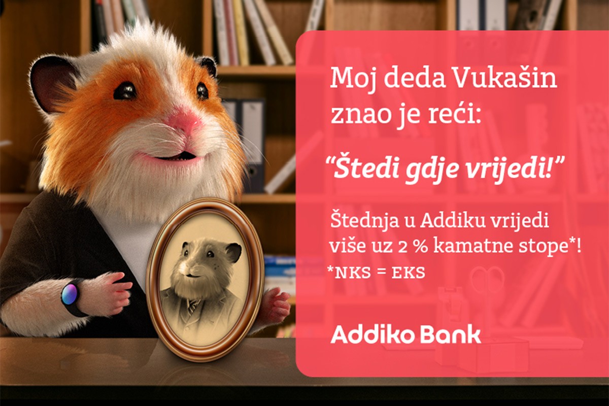 U Addiko banci atraktivna ponuda za štednju - kamatna stopa 2% na rok od 2 godine