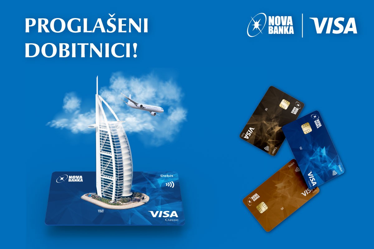 Nova banka proglasila pobjednike u nagradnoj igri "Visa karticom plati, u Dubai svrati"