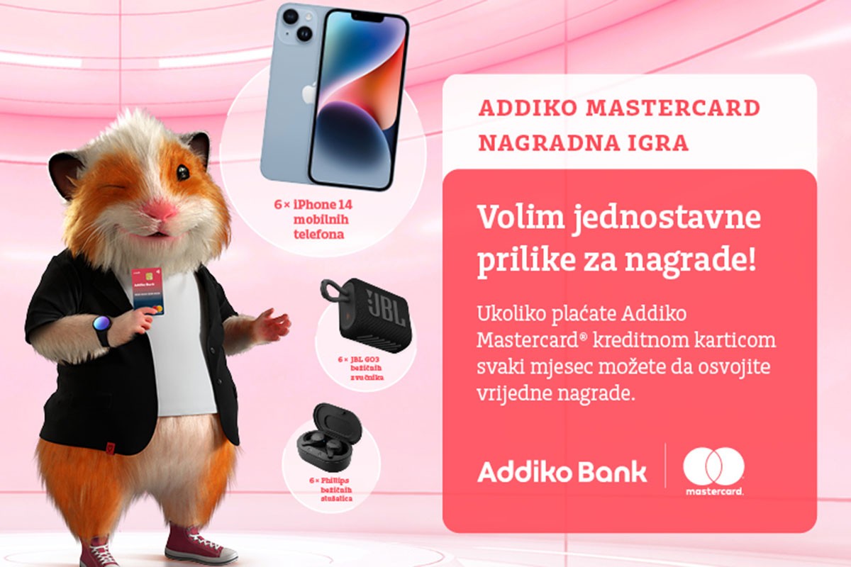 Uz Addiko Mastercard kreditnu karticu do 31. jula imate priliku za vrijedne nagrade