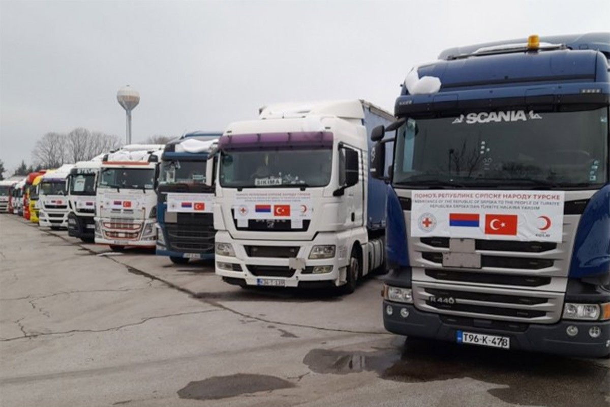 Kamioni sa humanitarnom pomoći za Tursku kreću iz Bijeljine