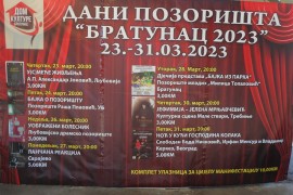 Dani pozorišta počinju 23. marta u Bratuncu