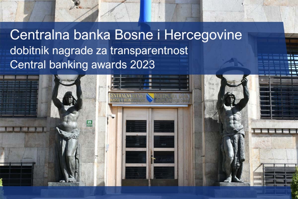 Centralna banka BiH dobila nagradu za transparentnost od "Central Bankinga"