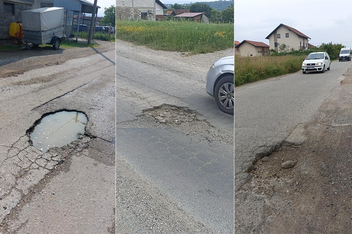 Ogromne rupe na putevima u Ramićima kod Banjaluke, točkovi otpadaju