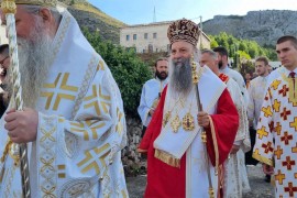 Patrijarh Porfirije služi liturgiju u Sabornoj crkvi u Mostaru