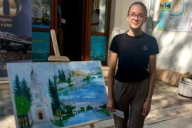Likovni rad učenice Ane Ćurić - turistička razglednica grada