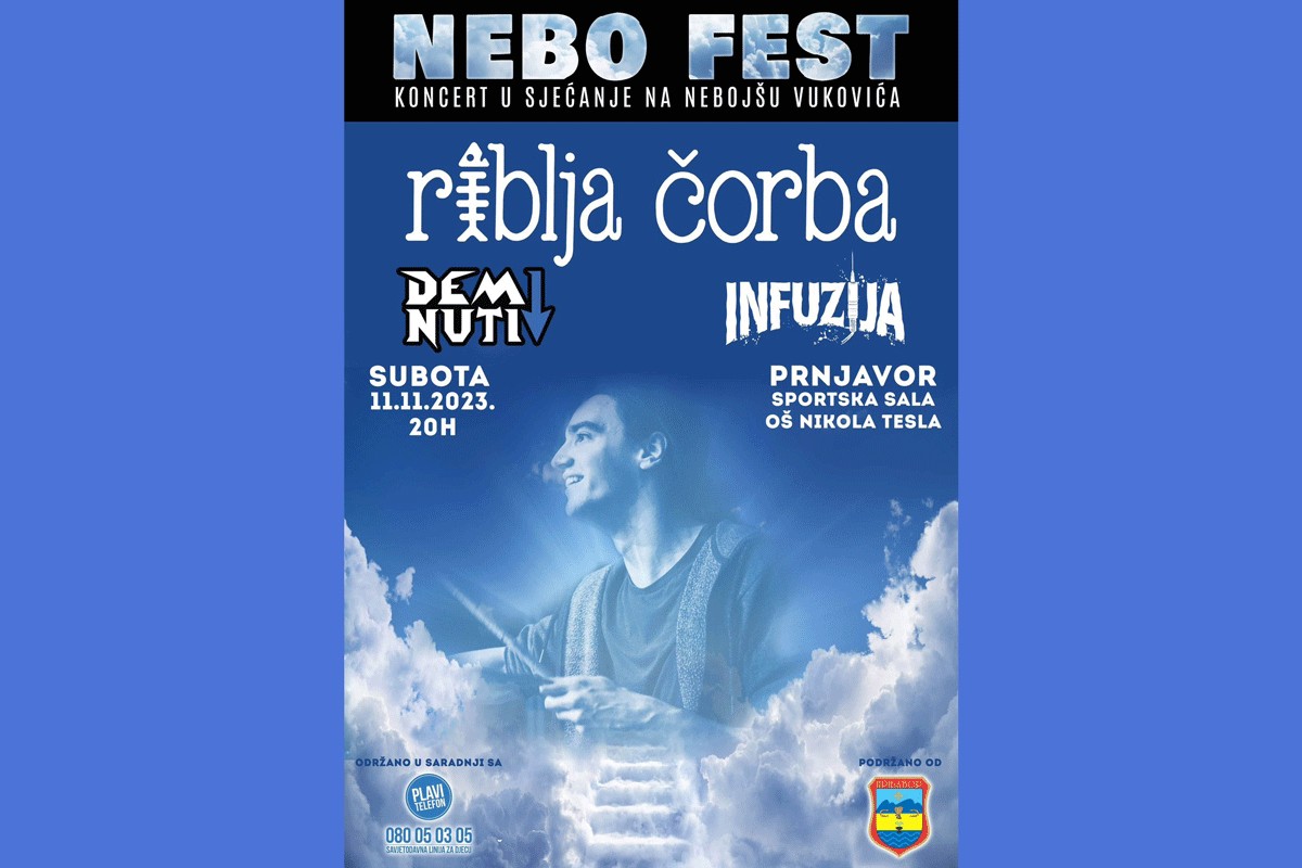 "Nebo fest" u Prnjavoru: Koncert u znak sjećanja na Nebojšu Vukovića