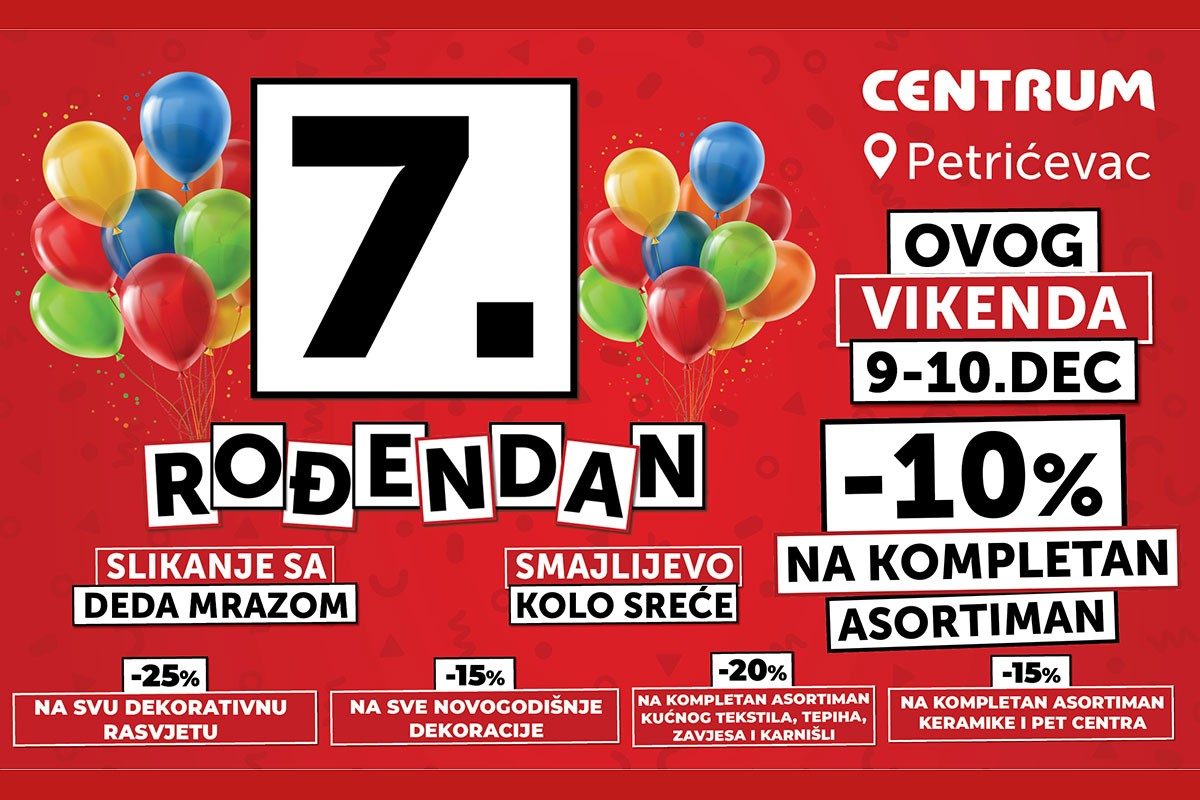 Rođendansko slavlje Centruma na Petrićevcu uz fantastične popuste