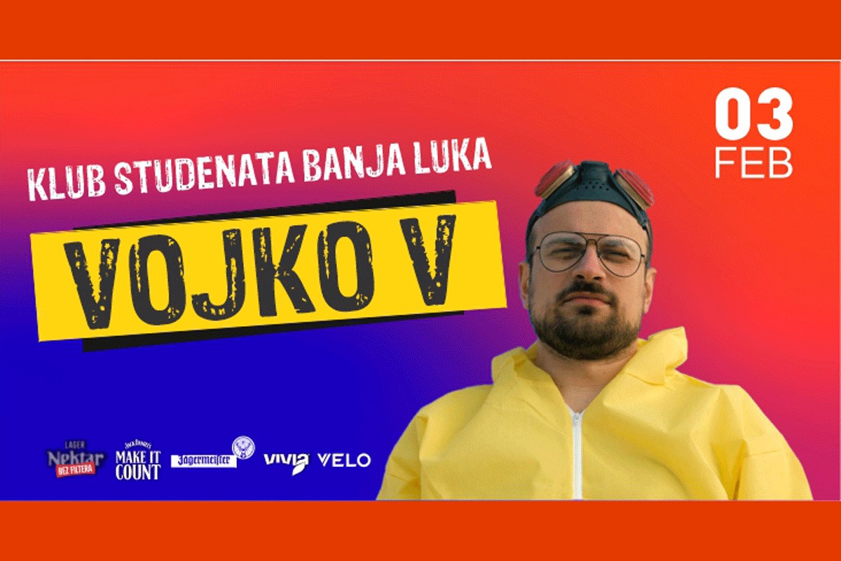 Vojko V, M.O.R.T. i Mile Kekin u februaru u Klubu studenata Banjaluka