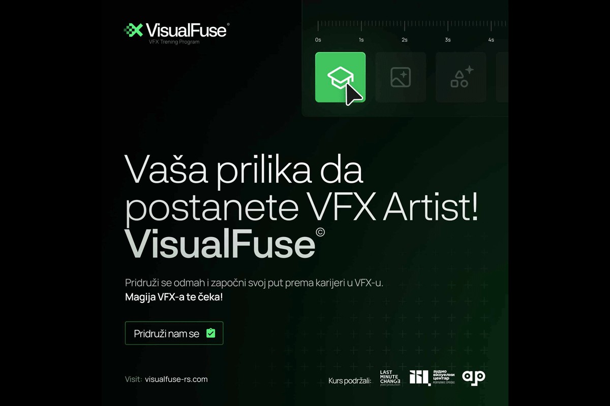 AVC RS: Počele prijave za kurs za VFX artiste "Visualfuse"