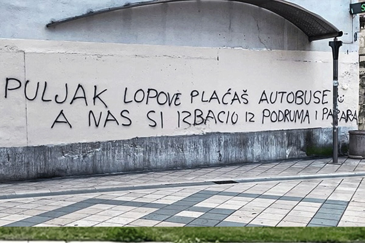 Uvredljivi grafiti u Splitu, pominju se i Putin i Dodik (FOTO)
