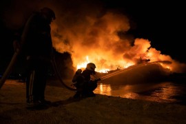 Veliki požar u Istri: Izgorjelo 15 plovila, vatrogasci na terenu