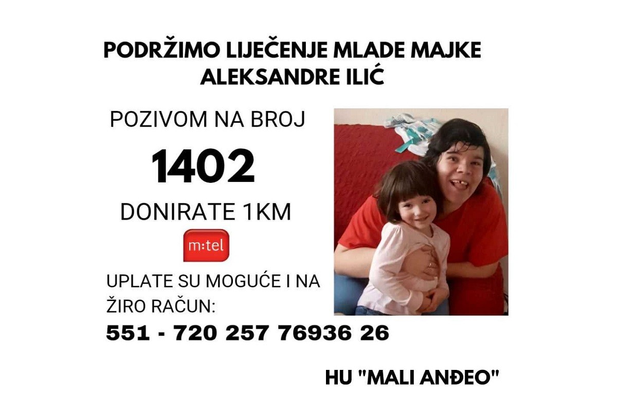 Naše malo Aleksandri će pomoći da nastavi liječenje, pozovimo 1402