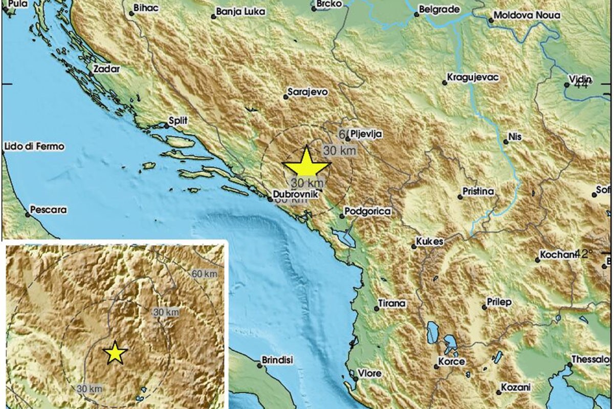 Zemljotres kod Nikšića, osjetio se u Hercegovini