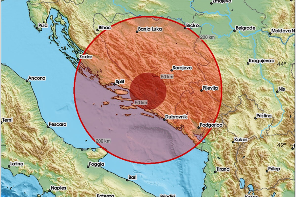 Zemljotres u BiH, epicentar kod Mostara