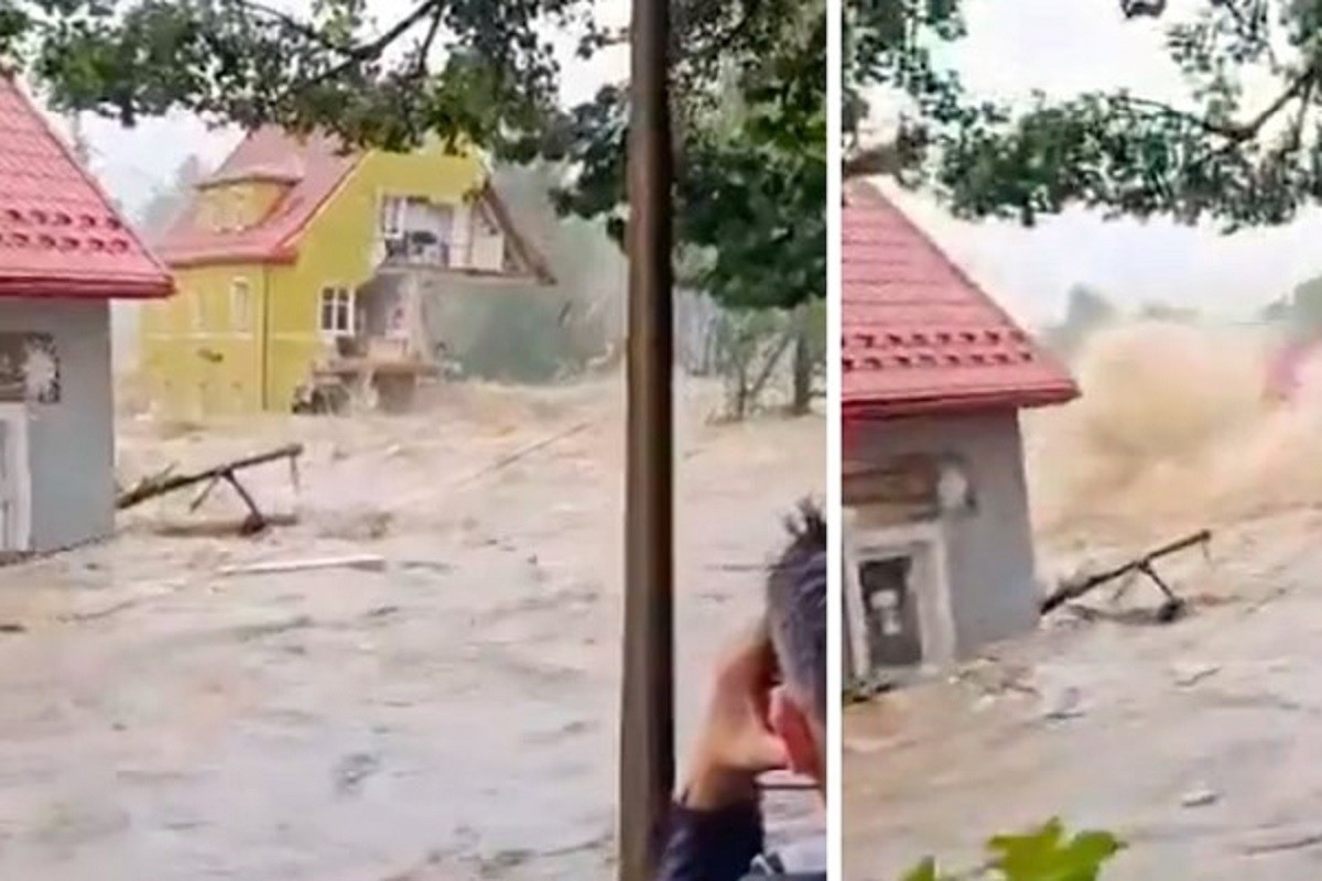 Vodena bujica u Poljskoj srušila kuću (VIDEO)