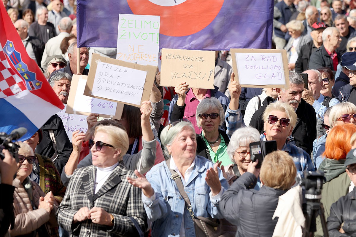 Protestovali penzioneri u Hrvatskoj