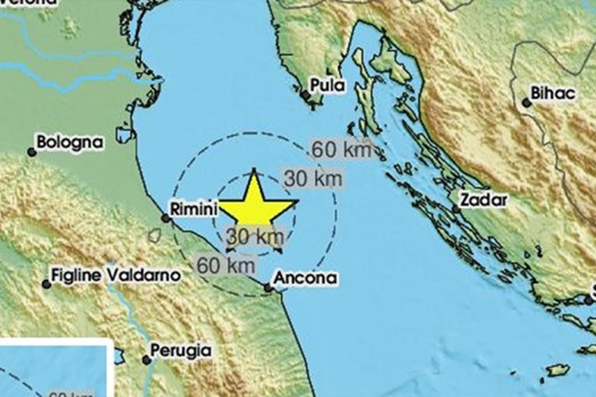 Zemljotres jačine 3,9 stepeni po Rihteru u Jadranskom moru