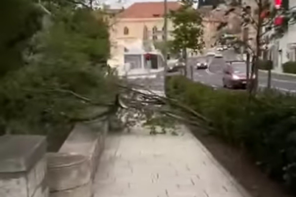 Olujni jugo u Šibeniku čupao stabla i nosio krovove (VIDEO)