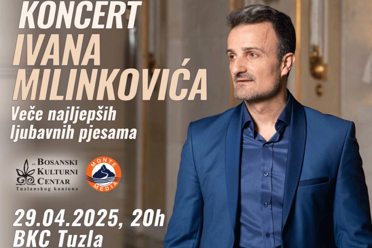 "Veče najlepših ljubavnih pjesama" u izvedbi Ivana Milinkovića u BKC Tuzla