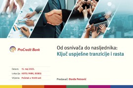 Besplatna edukacija ProCredit Bank: "Od osnivača do nasljednika: Ključ uspješne ...