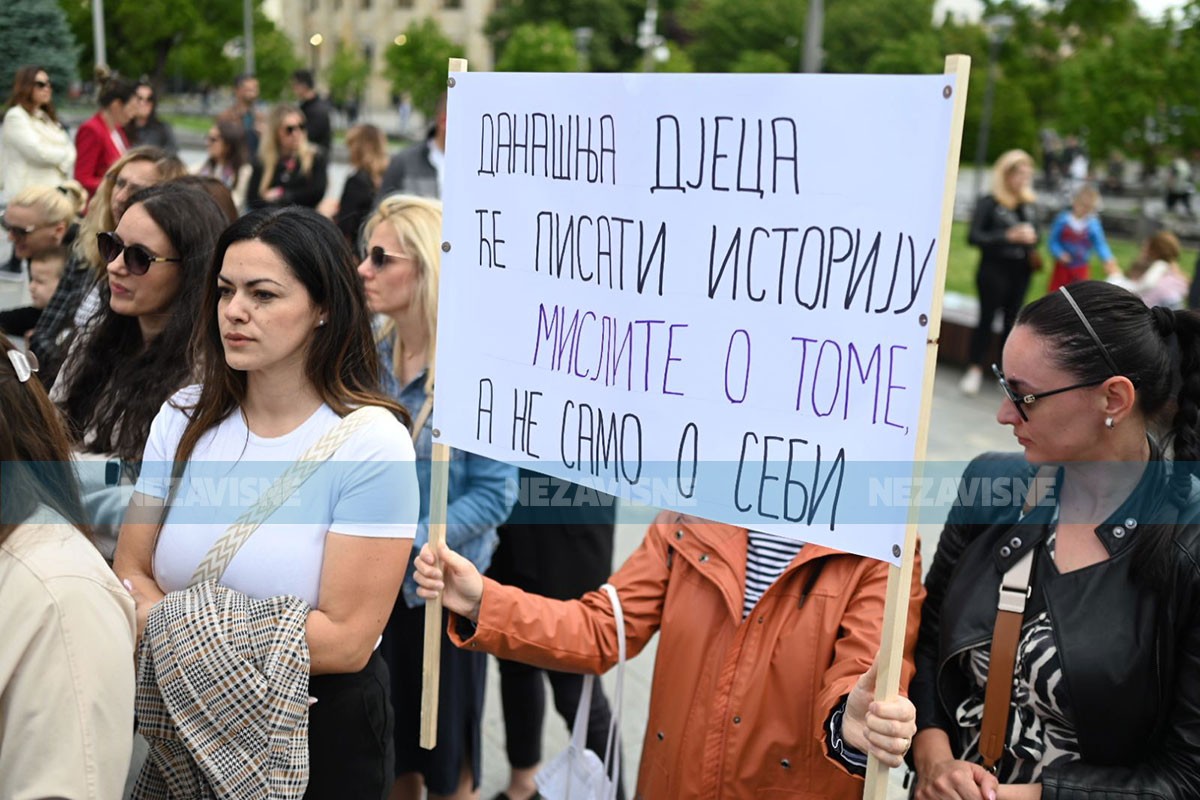 Roditelji u Banjaluci protestovali zbog neisplaćenih subvencija za vrtiće (VIDEO)