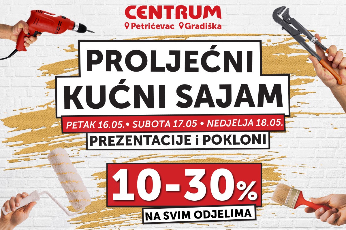 Proljećni kućni sajam u Centrumu: Tri dana popusta, inspiracije i dobre kupovine