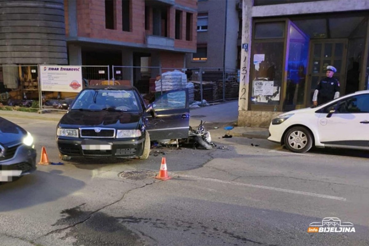 Težak udes u Bijeljini, povrijeđen maloljetni vozač mopeda
